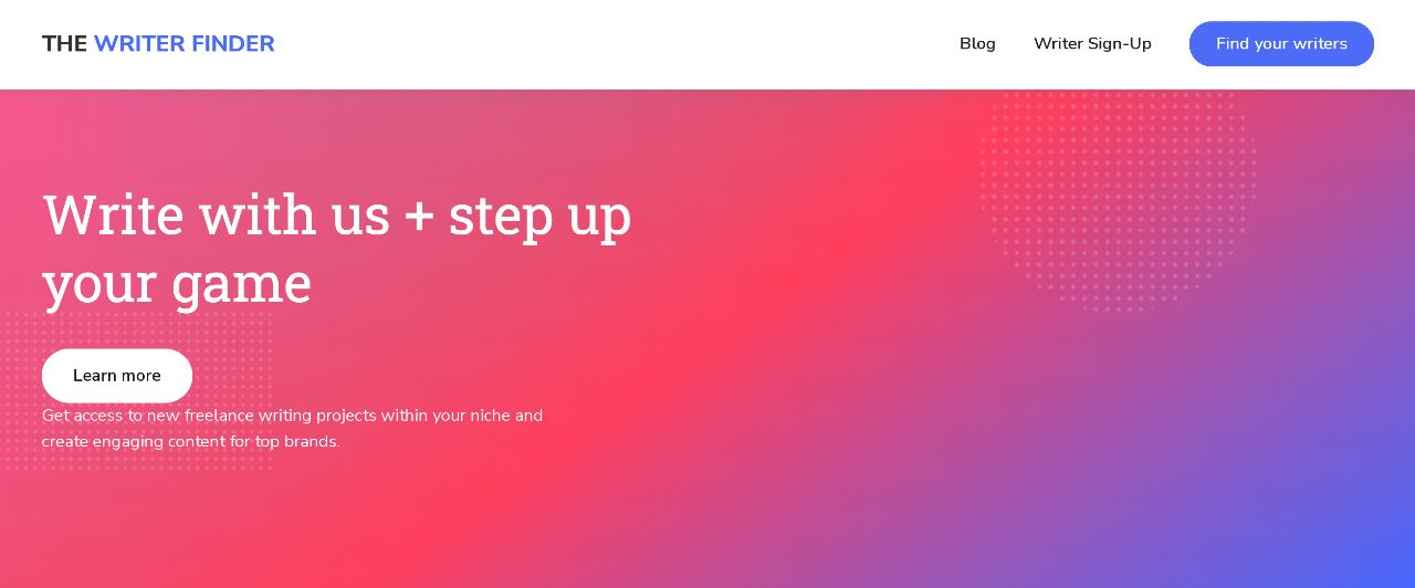 Best freelance websites for writers: The Writer Finder
